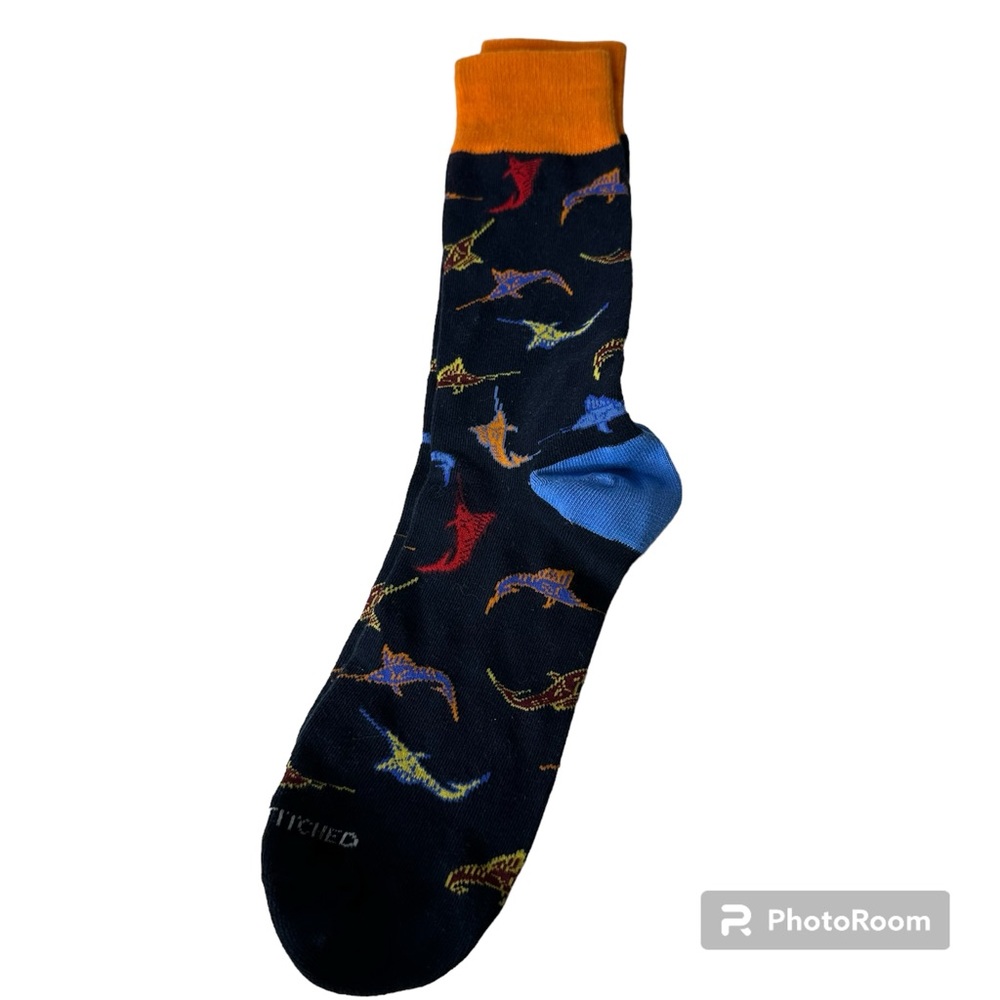 Unsimply Stitched Men’s Marlin Multi Color Dress Socks